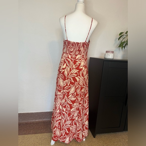 NWOT - Mango Tropical Print Cutout Midi Dress - Picture 3 of 10